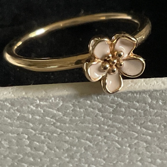 Pandora cherry blossom 14k solid gold ring - Picture 7 of 8